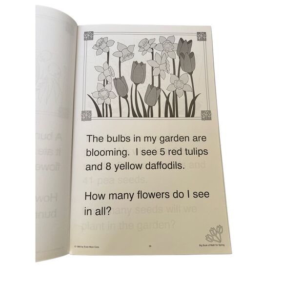 1993 Math for Spring Grades 1-2 elementary school extra large book 17x11”  90s 1 - Picture 3 of 6